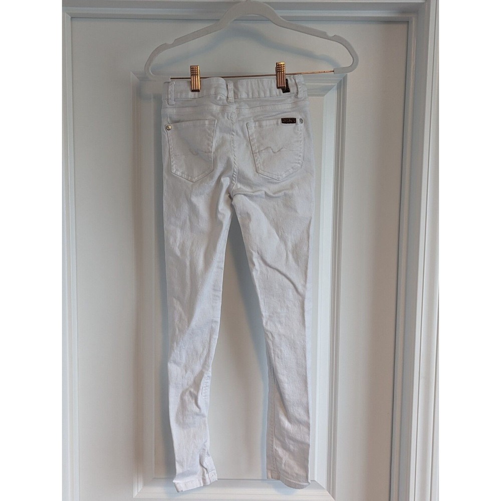 7 For All Mankind Jeans Girls Size 12  Skinny  Denim Cream/ White **See Photos**